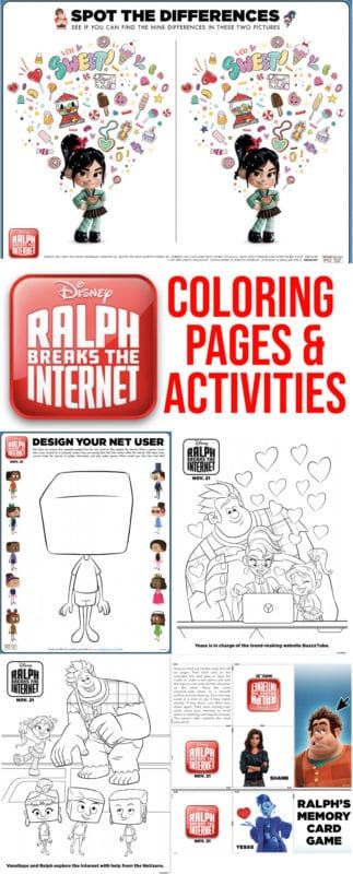 Ralph Breaks the Internet Coloring Pages & Activity Sheets