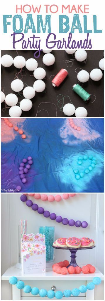 Aquestes garlandes de boles de goma espuma de bricolatge són les decoracions de festa fàcils i perfectes que es poden fer a l’últim moment i del color que vulgueu.
