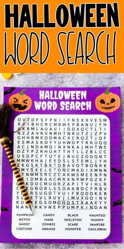 Bezpłatne wyszukiwanie słów Halloween do druku