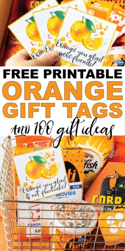 Orange You Glad Bezmaksas dāvanu etiķetes, kuras var izdrukāt