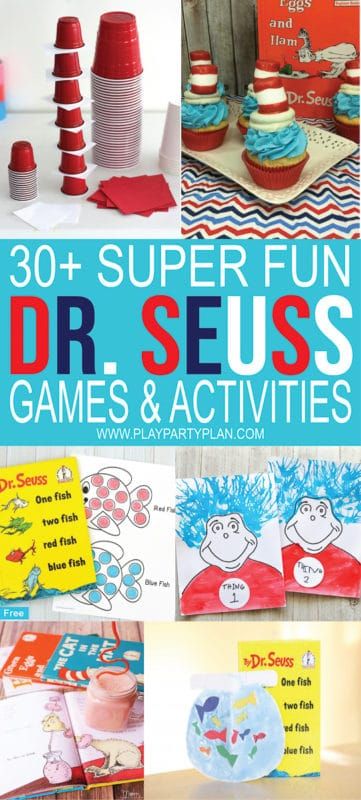 Τόνοι ιδεών του Dr. Seuss Day, όπως χειροτεχνίες, δραστηριότητες, παιχνίδια, σνακ DIY και πολλά άλλα! Τόνοι πραγμάτων που μπορείτε να κάνετε με την τάξη σας, τον παιδικό σταθμό ή με τα παιδιά στο σπίτι! #DrSeuss #DrSeussDay #Kidsactiviites #readacrossamerica