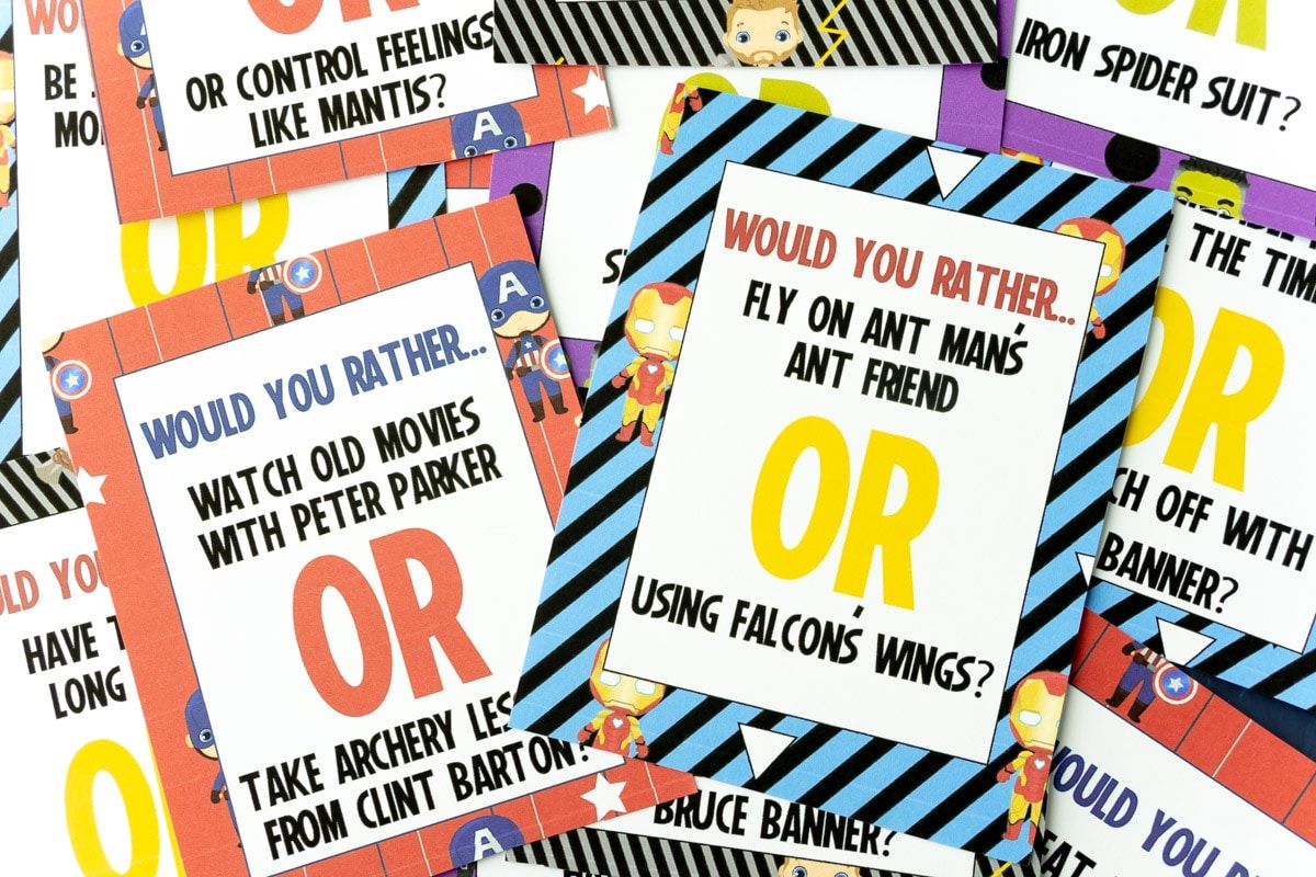 Un montón de Marvel, ¿preferirías tarjetas de preguntas?