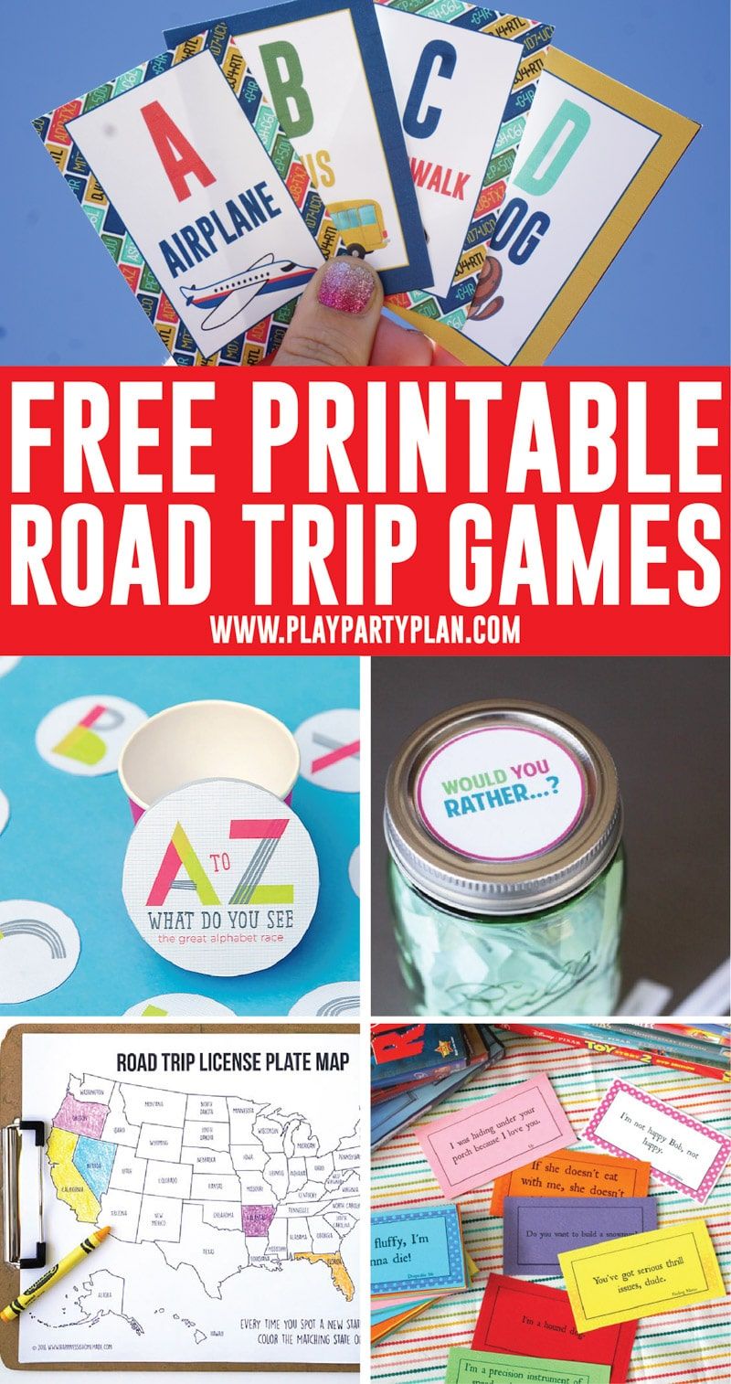 De beste lijst met afdrukbare roadtrip-games en roadtrip-ideeën voor kinderen! Alles, van roadtrip-bingo tot roadtrip-speurtochten en meer!