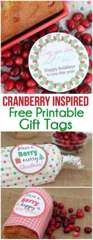 Etiquetas de regalo navideñas gratuitas de Berry