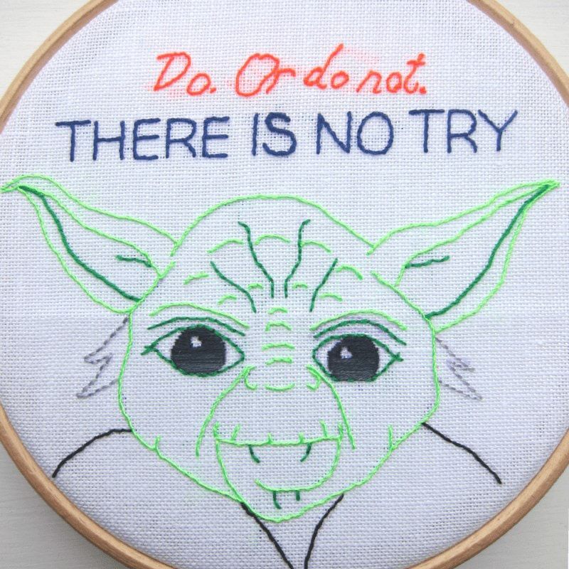 Cita de brodats Yoda pel dia de la Guerra de les Galàxies