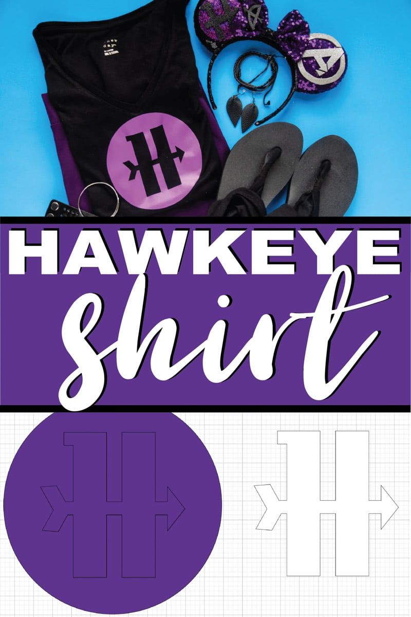 Uczyń tę łatwą koszulkę Marvel Hawkeye dzięki darmowemu plikowi cięcia SVG z symbolem Hawkeye! Idealny do twojego własnego kostiumu zrób to sam, kręcony w Disney jak Hawkeye lub po prostu wspierający twojego ulubionego superbohatera Marvela!