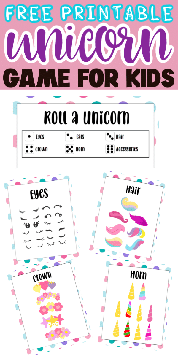 Feu rodar un unicorn imprimible amb text per a Pinterest