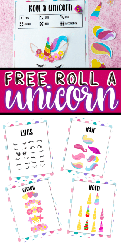 Free Printable Roll a Unicorn Game