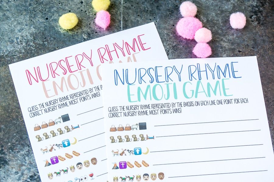 Joc emoji imprimible de baby shower