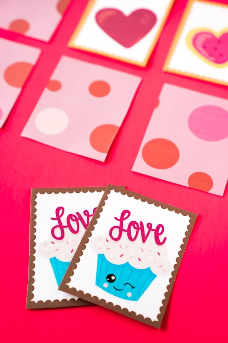 Otroške spominske igre Valentine za tiskanje