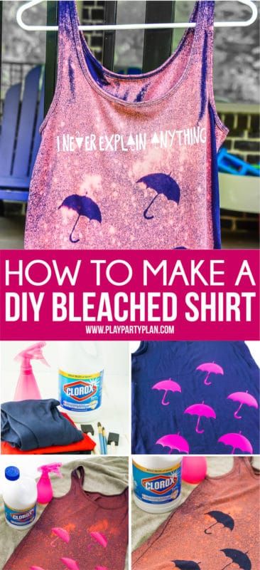 Easy Umbrella DIY Bleached Shirts