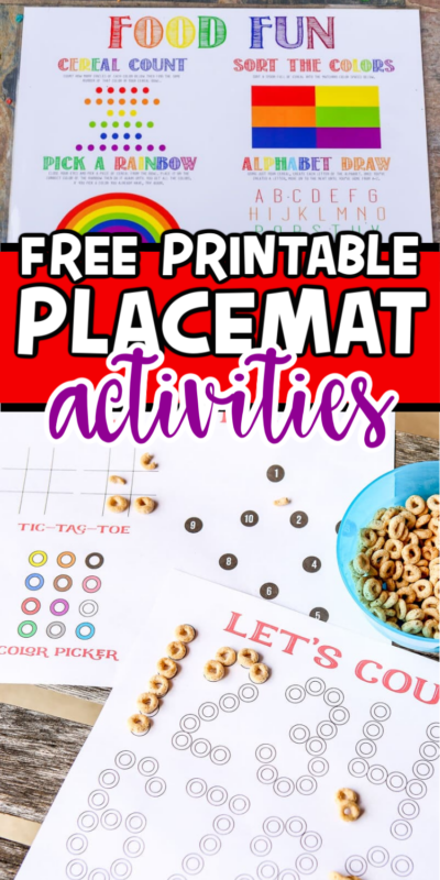 Placemats กิจกรรมที่พิมพ์ได้ฟรีสำหรับเด็ก