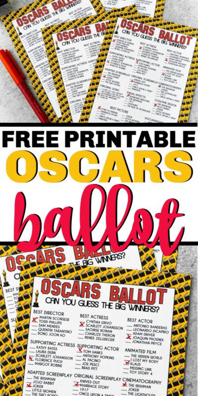 Free Printable 2020 Oscar Ballot