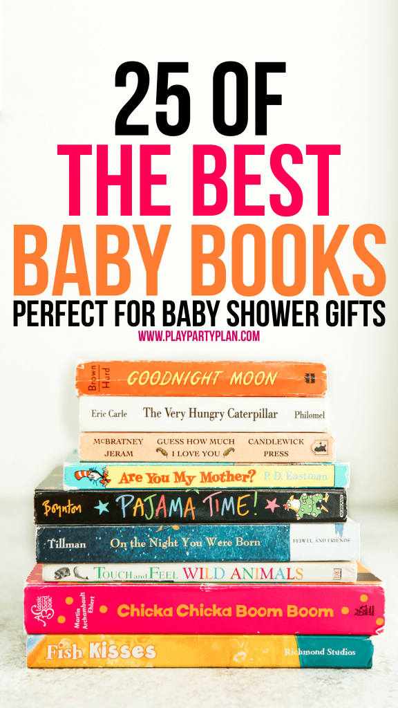 25 av de beste bøkene til en baby shower-gave med alt fra tavlebøker til klassikere. Gode ​​ideer både for babyjenter, babygutter og til og med bøker med sanseopplevelser. Jeg elsket å få bøker til baby showergaver fordi de er gode for alltid, og disse er seriøst noen av de beste! Jeg ga nettopp vennen min 3, 4 og 5!