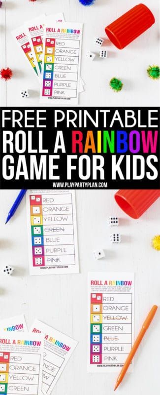 Roll Rainbow Printable St. Patrick's Day Game