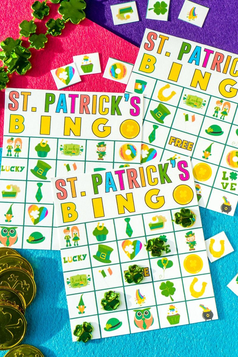 Um bingo vencedor mostrado em St. Patrick