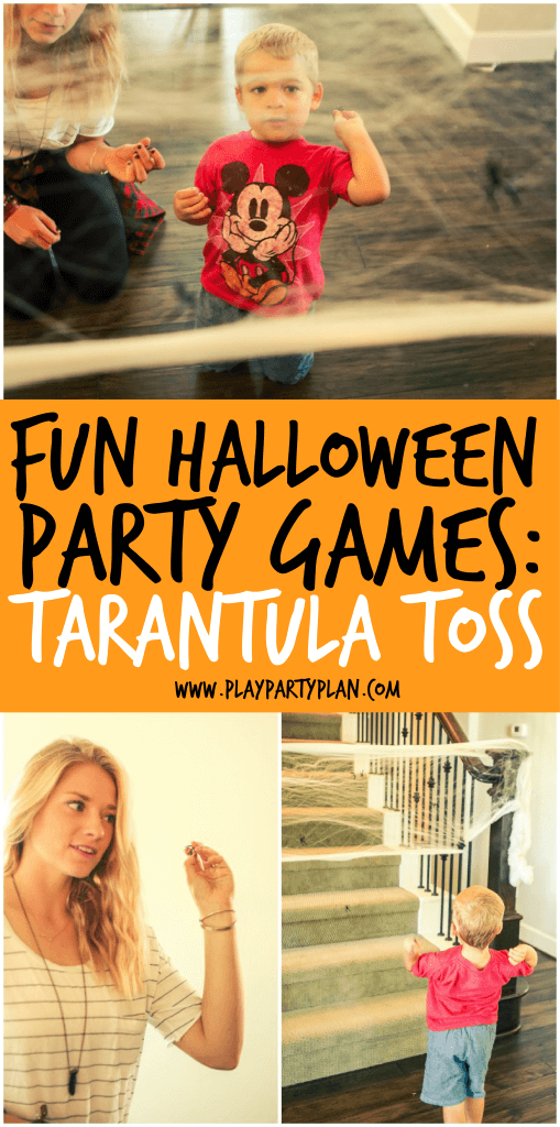 Divertidos juegos de fiesta de Halloween: lanzamiento de tarántula
