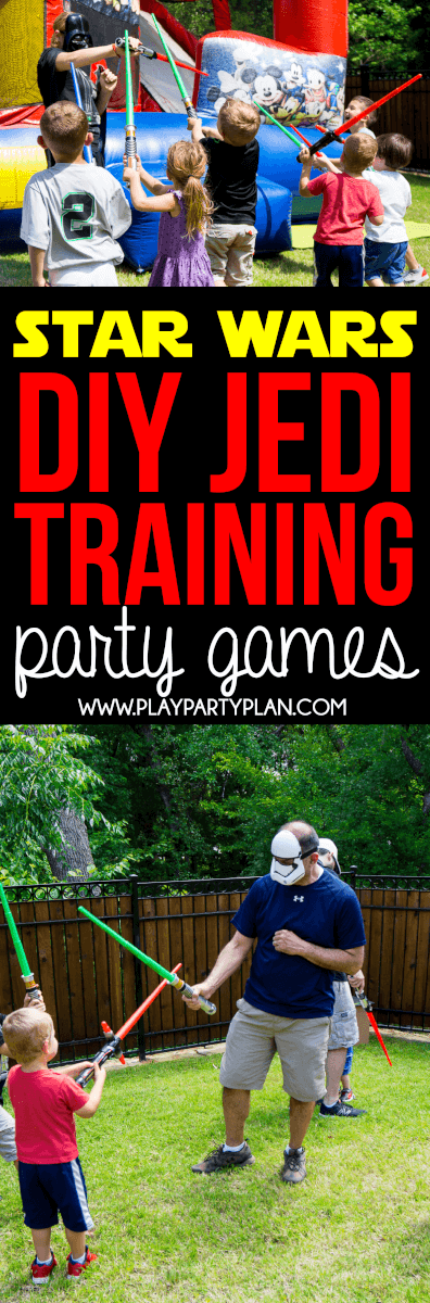 Prova dessa roliga DIY Jedi Training Academy festspel för din nästa Star Wars födelsedag eller barnfest! Bra idéer som fungerar för pojkar, flickor och till och med en vuxen fest! Definitivt prova dessa aktiviteter med mina barn på vårt nästa Star Wars-parti!