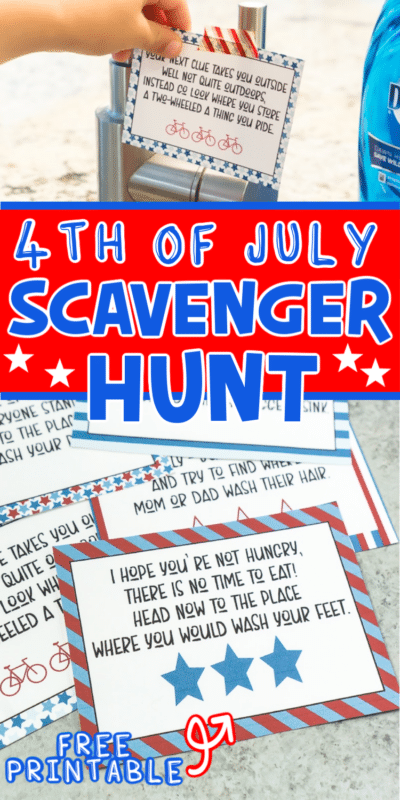 Do druku 4 lipca Scavenger Hunt + wskazówki dotyczące improwizowanych letnich imprez