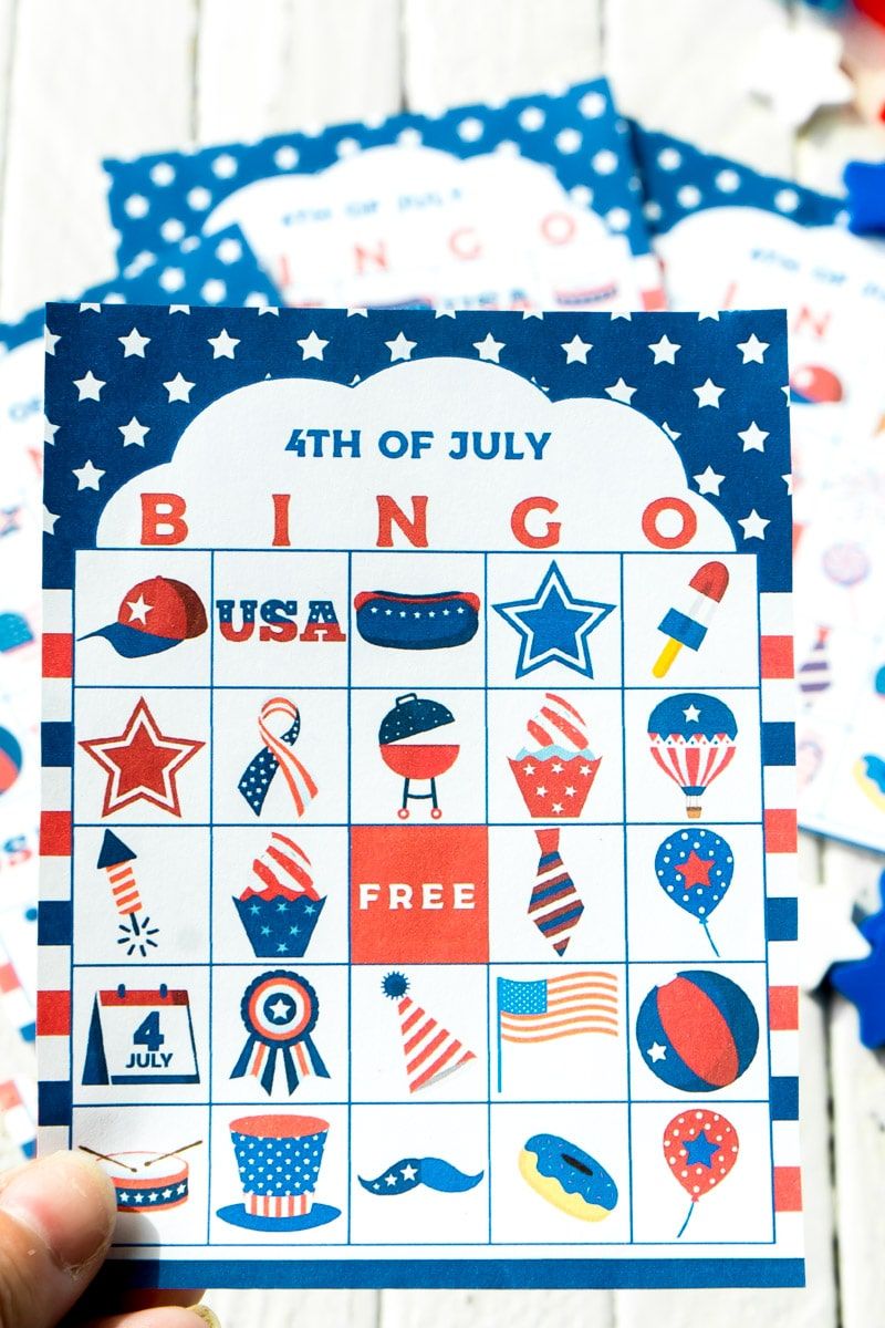 Een 4 juli bingokaart