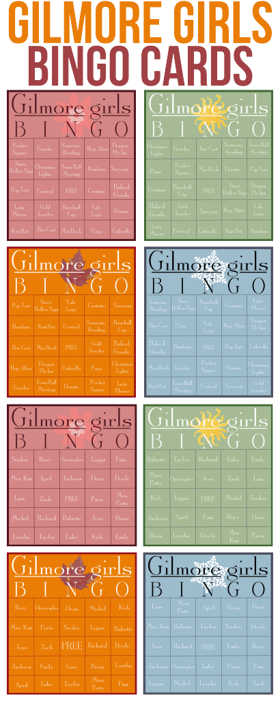 Bu Gilmore Girls tombala kartları, bir partinin Black Friday