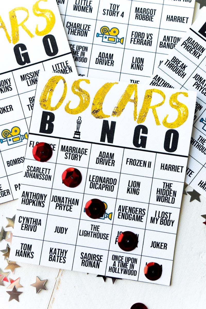 2020 karty Oscar bingo