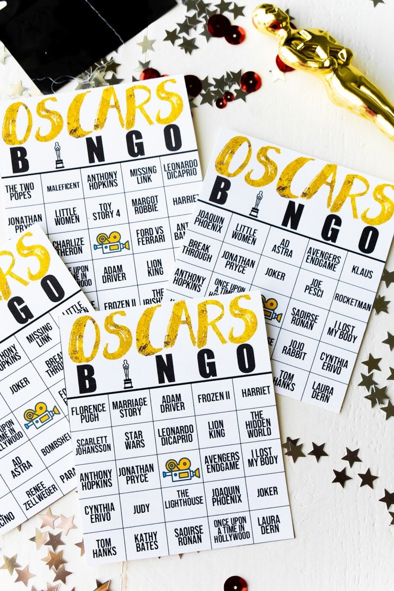 2020 κάρτες Oscar Bingo