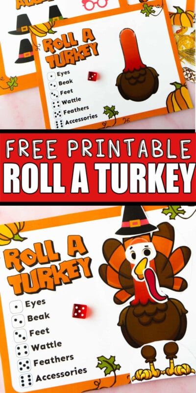 Δωρεάν εκτυπώσιμο παιχνίδι Roll A Turkey