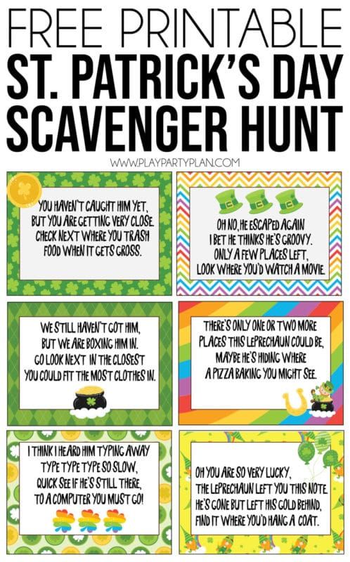 Free Printable St. Patrick’s Day Scavenger Hunt