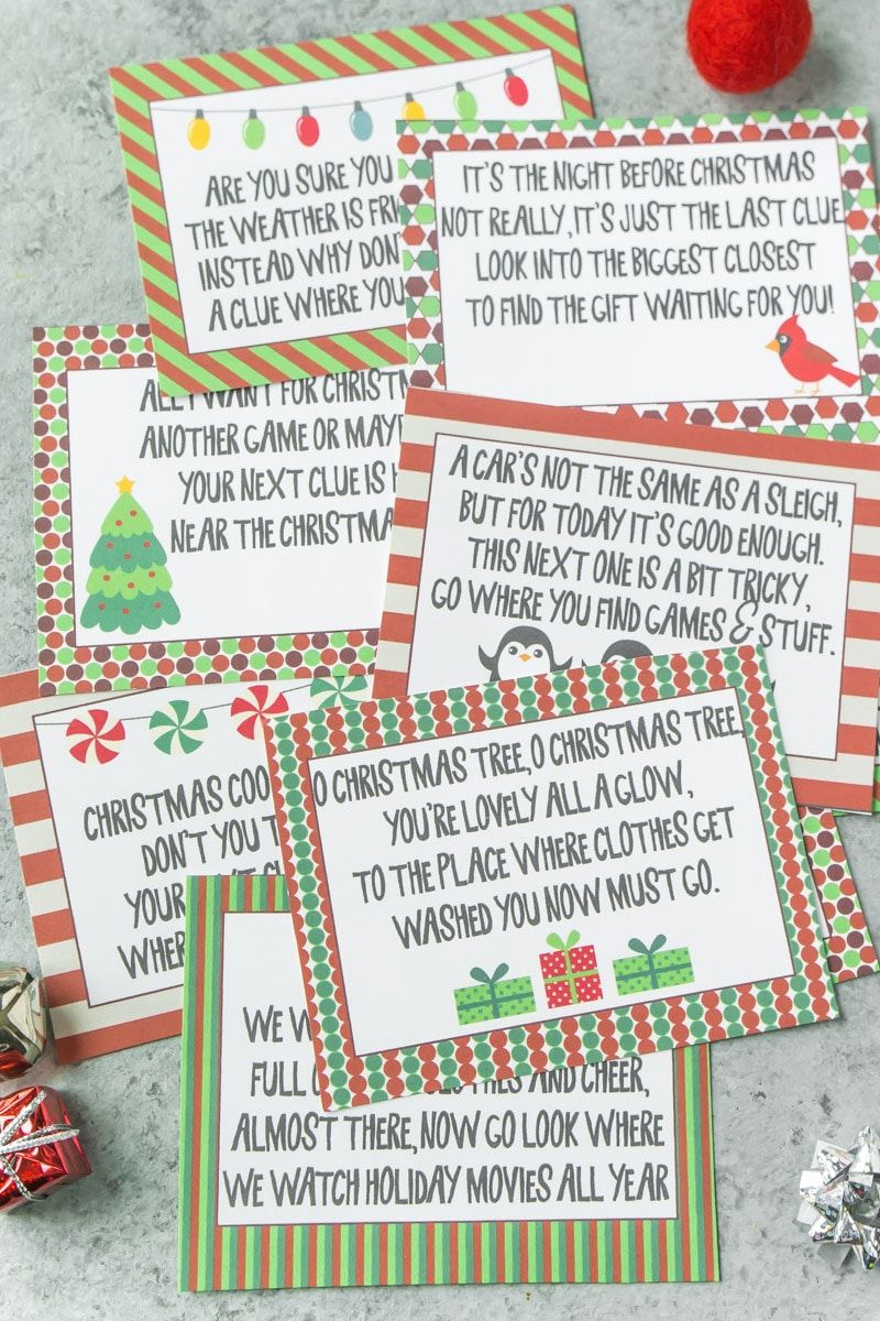 Brezplačni namigi za božični lov na smeti, ki jih lahko natisnete