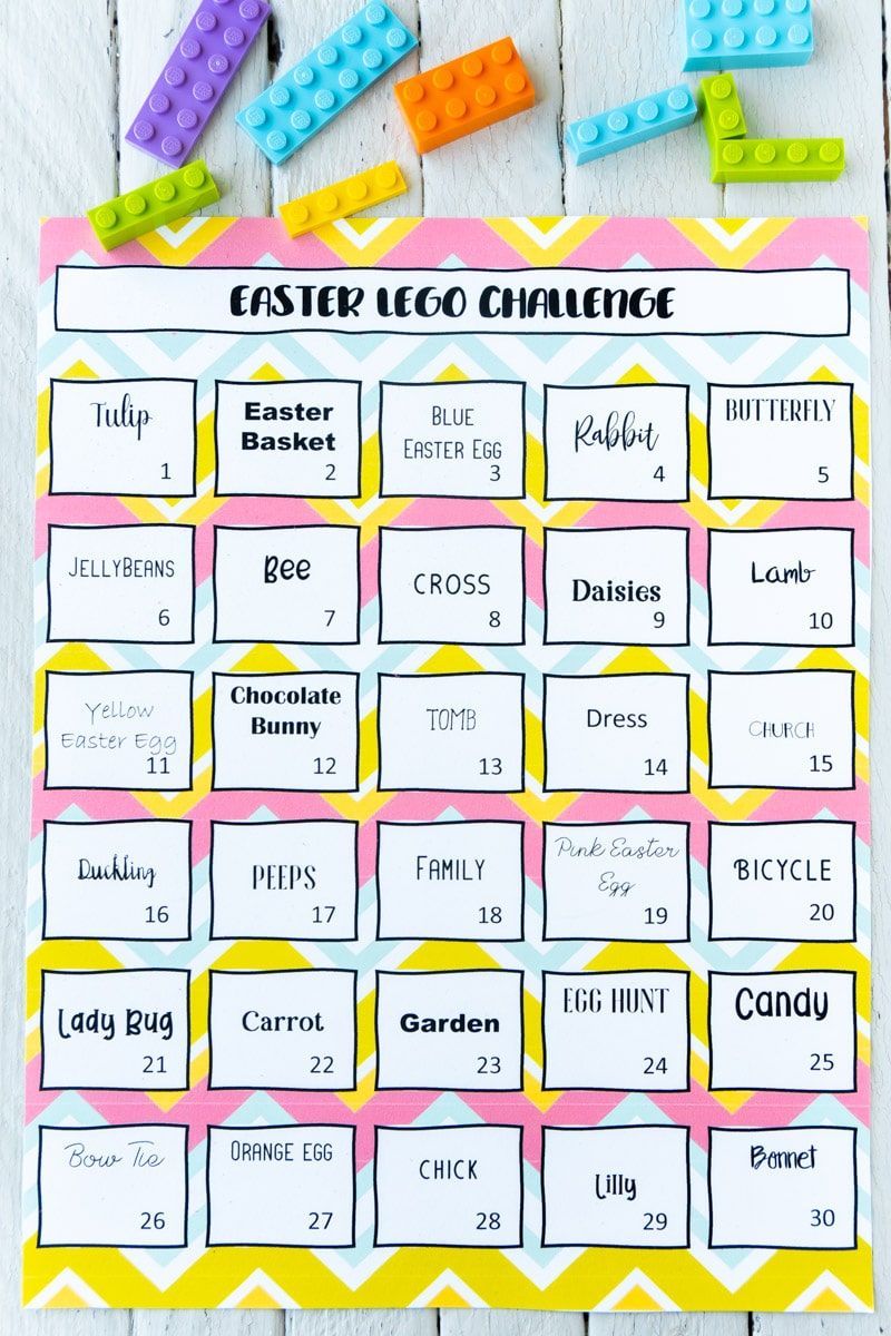 Lego-uitdagingskalender voor Pasen