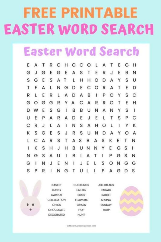 Una búsqueda de palabras de Pascua y otras actividades de Pascua