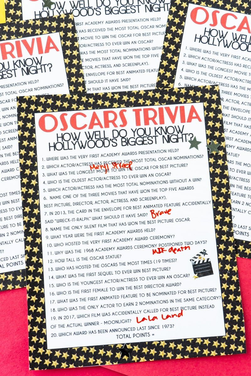 Beantwortete Oscar-Trivia-Fragen
