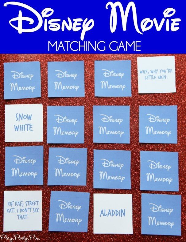 Tasuta printitav Disney sobitamise mäng, nii lõbus Disney austajatele! Armastan seda Disney mälumängu mängida koos oma sõprade ja lastega.