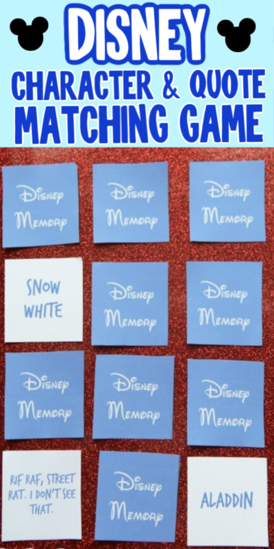 Free Disney Matching Game Printable