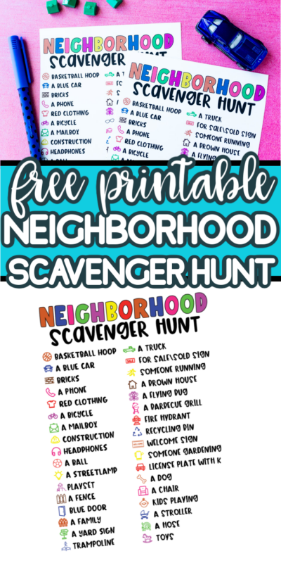 Бесплатная версия для печати Neighborhood Scavenger Hunt