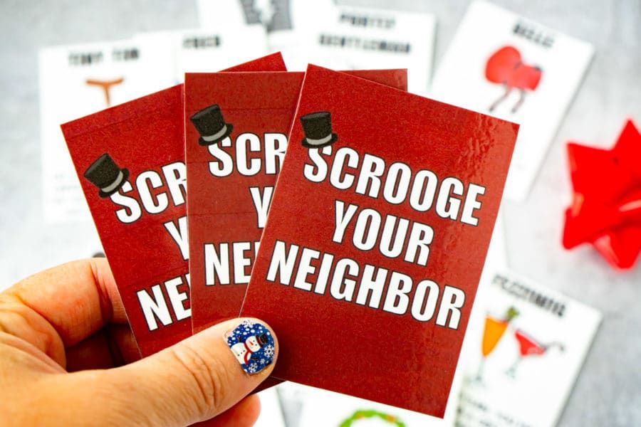 Tarjetas de intercambio de regalo Scrooge Your Neighbor