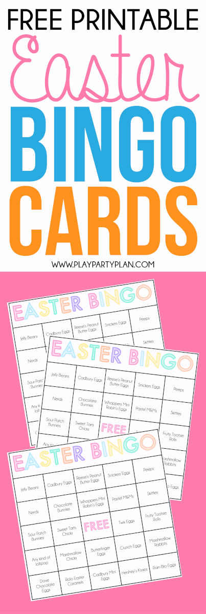 Jogos de Páscoa para crianças, como esses cartões de bingo de doces de Páscoa para impressão grátis, são a maneira perfeita de celebrar a Páscoa com sua família e amigos! Perfeito para qualquer festa de primavera ou Páscoa!