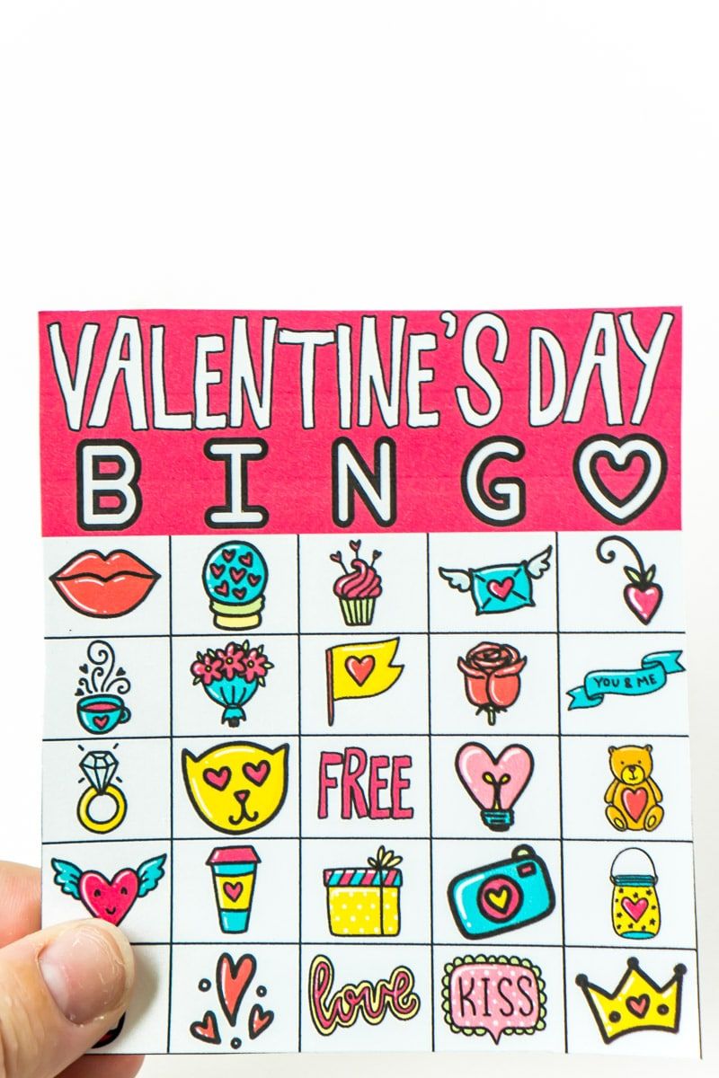 Valentijn bingokaart dat