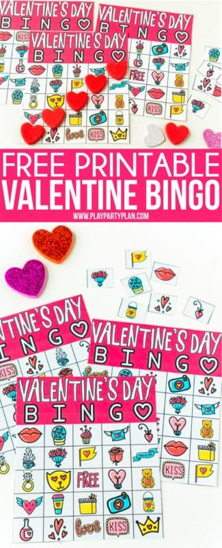 Zadarmo tlačiteľné karty Valentine Bingo