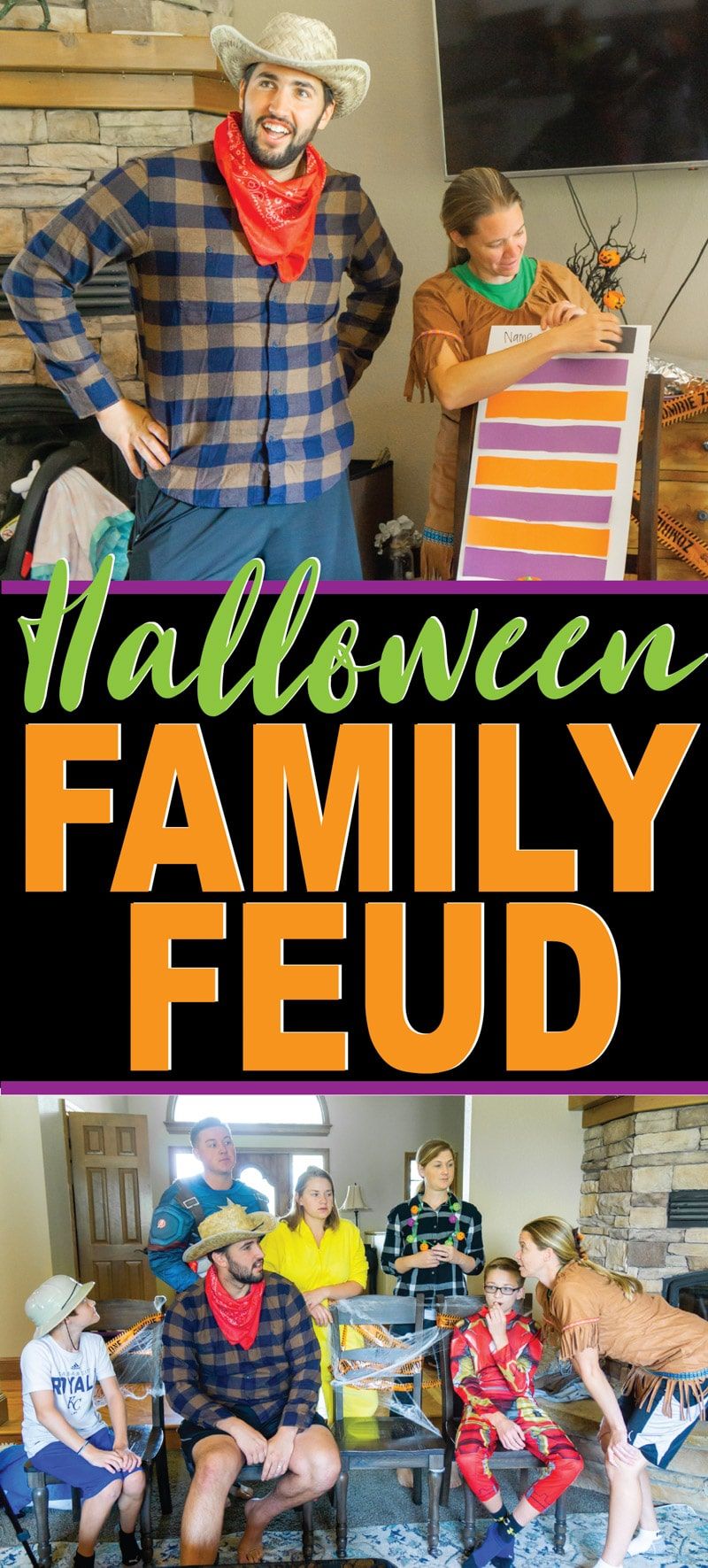 DIY Halloween οικογενειακή διαμάχη με αστείες ερωτήσεις για παιδιά και ενήλικες! Ιδανικό για ένα πάρτι αποκριών ή απλώς ένα παιχνίδι αποκριών για να παίξετε με την οικογένειά σας! Ένα από τα πιο διασκεδαστικά παιχνίδια αποκριών εκεί έξω!