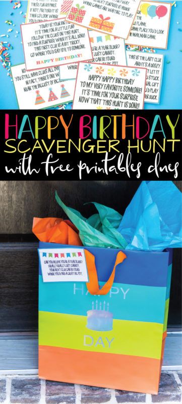 Aquesta caça del carronyer d’aniversaris és una de les idees d’aniversari més divertides per a nens o adults. I amb moltes pistes i endevinalles gratuïtes per imprimir, podeu afegir regals al llarg del camí. És la sorpresa perfecta per a noies, nois i qualsevol edat.