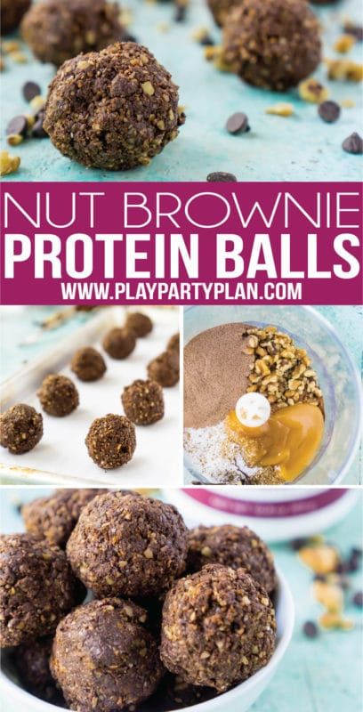 Receta de bolas de proteína de chocolate con brownie de nueces