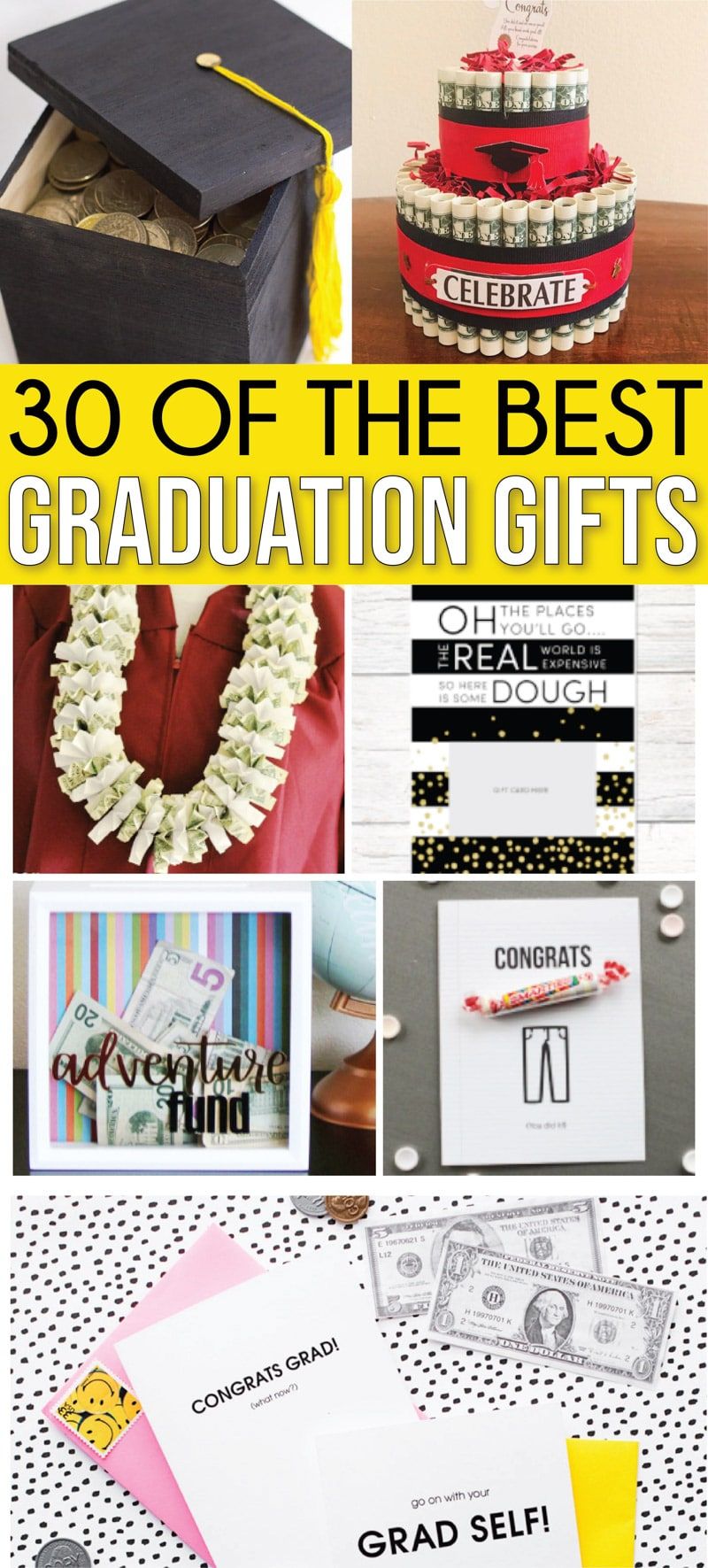 सबसे अच्छा स्नातक उपहार विचारों कभी! हाई स्कूल और कॉलेज के स्नातक के अंतिम संग्रह में लड़कियों के लिए, लड़कों के लिए, दोस्तों के लिए और यहां तक ​​कि प्रेमी के लिए भी विचारों का उपहार है! महान सस्ते उपहार और पैसे या उपहार कार्ड उपहार के मजेदार तरीके के टन!