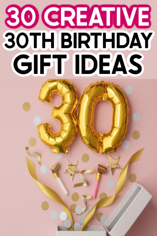 30. dzimšanas dienas balons un dāvanu kaste