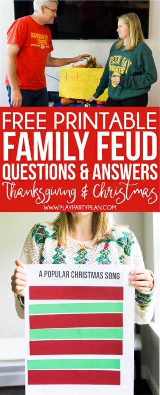 GRATIS Thanksgiving & Christmas Family Feud Game