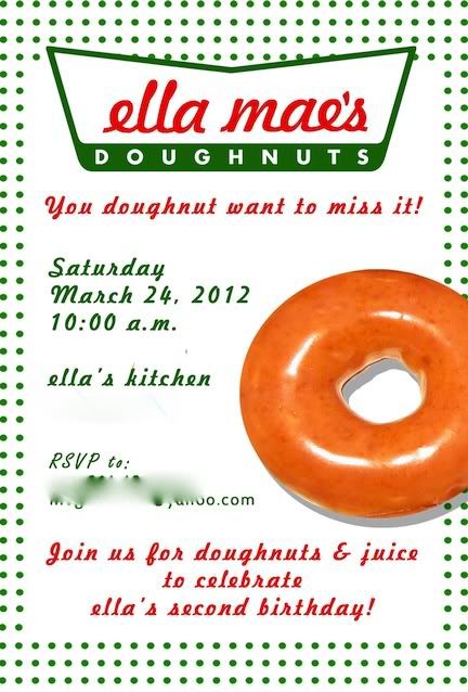 Invitación para fiesta de donas de Krispy Kreme