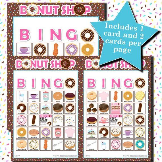 Jogo de bingo de donut