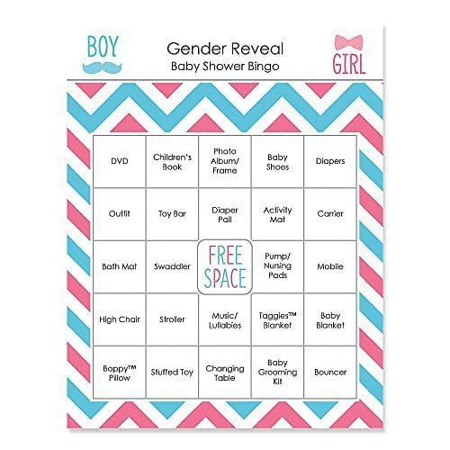 Ett gratis utskrivbart kön avslöjar bingo spel