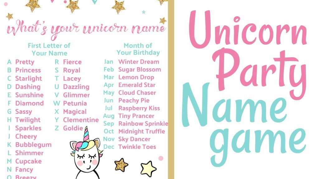 Joc de noms Unicorn